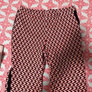 Anthropologie Maeve Red and Black Circle Print Pants